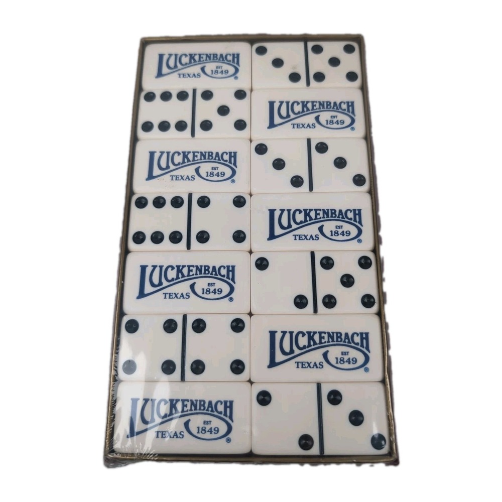 Vintage Luckenbach Dominoes Professional Extra Thick Marblelike Texas USA Game